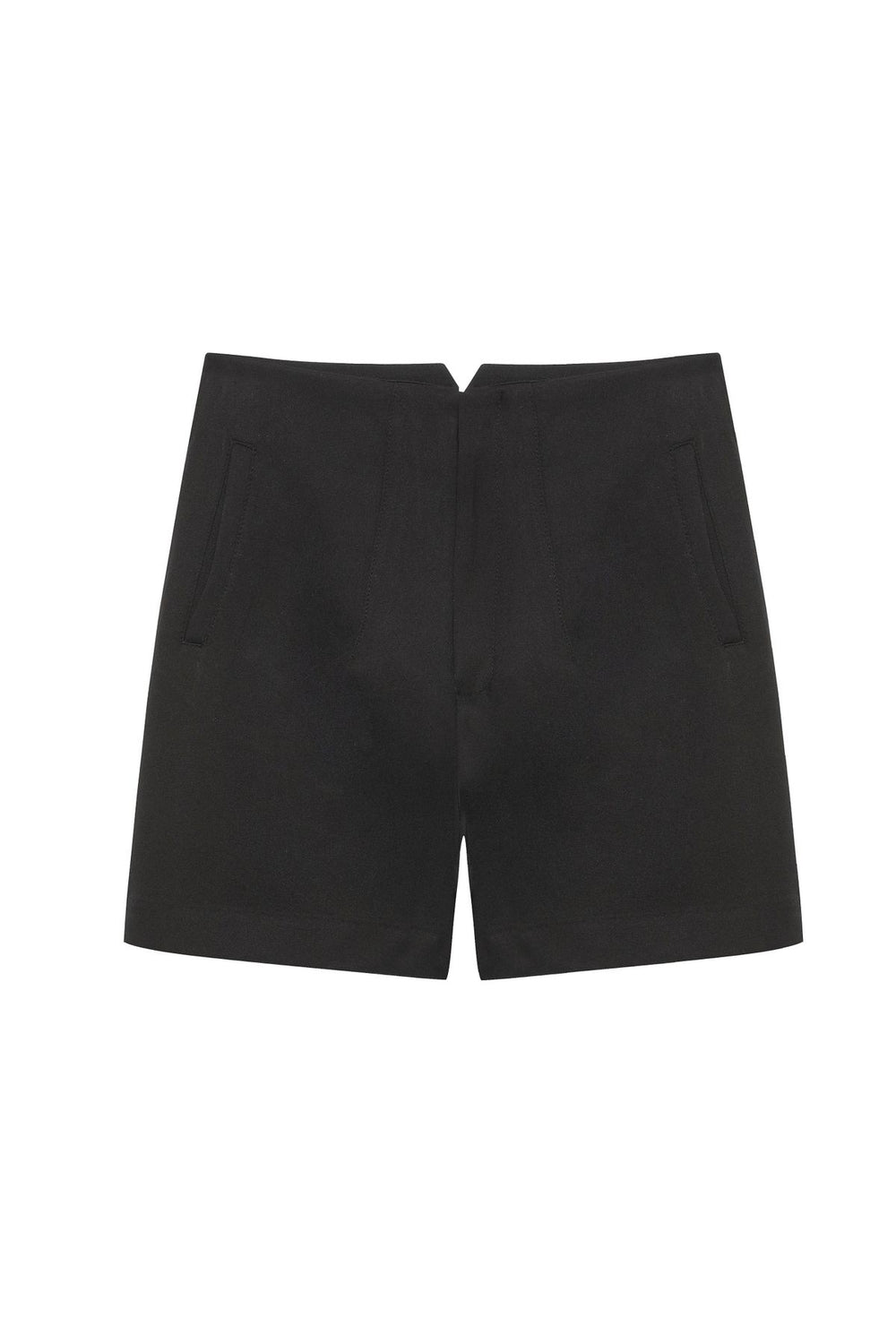 Dart Detailed Mini Shorts Black