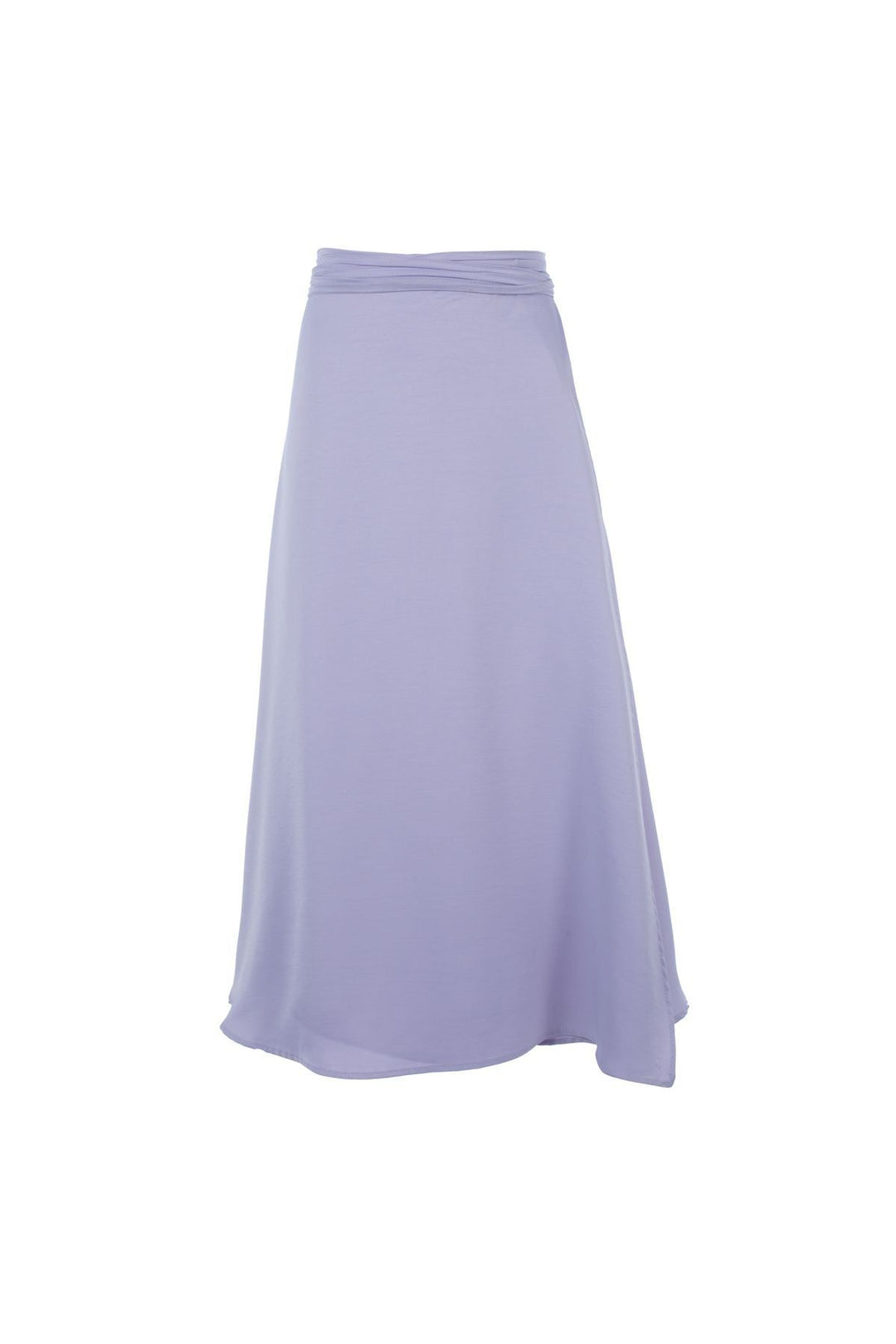 Wrapped Satin Midi Skirt Lilac