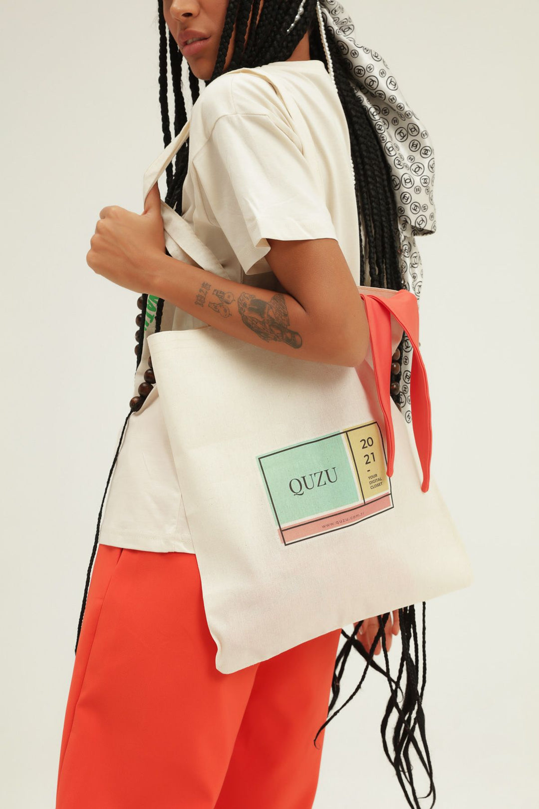 Front Printed Tote Bag Natural
