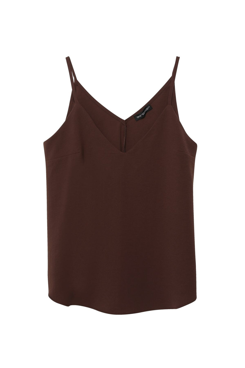 Strap V-Neck Blouse Dark Brown