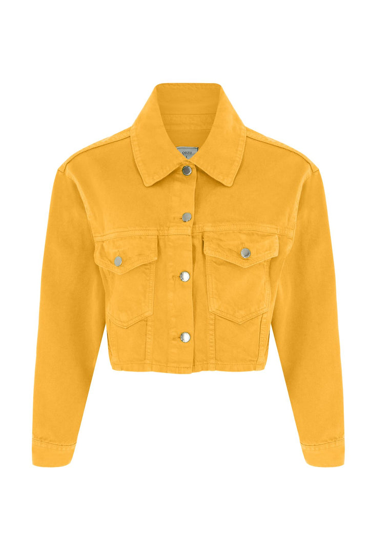 Crop Denim Jacket Orange