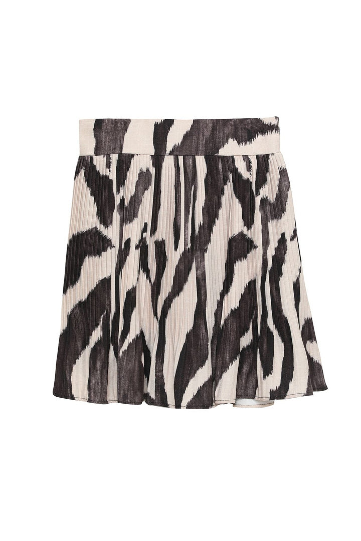 Patterned Skirt With Shorts Stone