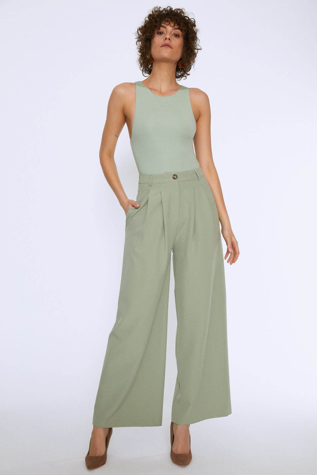 Halter Yaka Bodysuit Mint