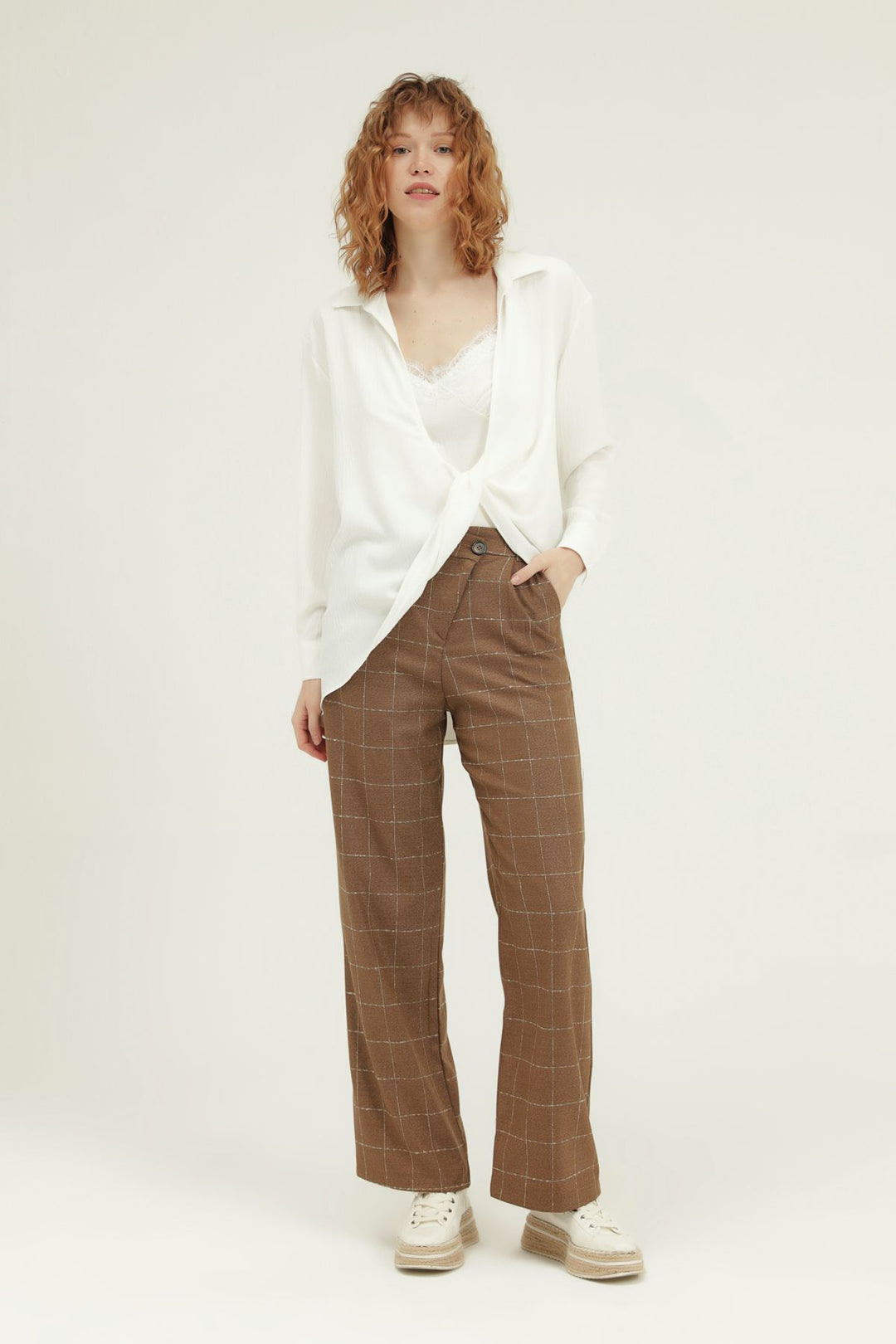 White Shirt with Undershirt and Tie Detail