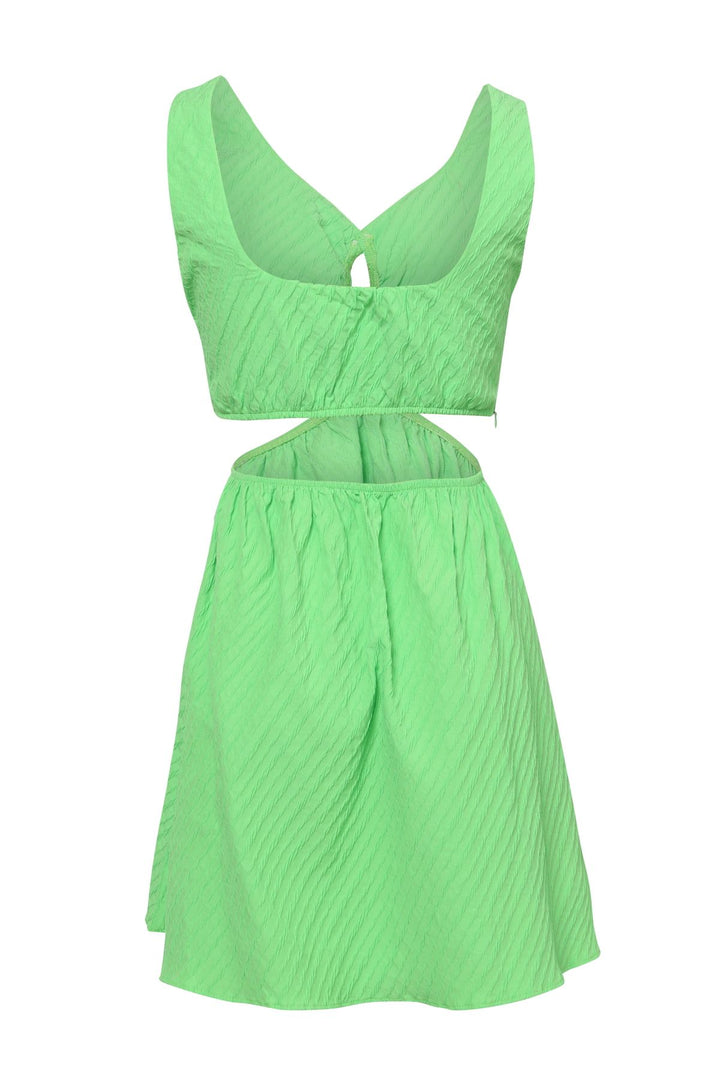 Cut Out V-Neck Dress Green
