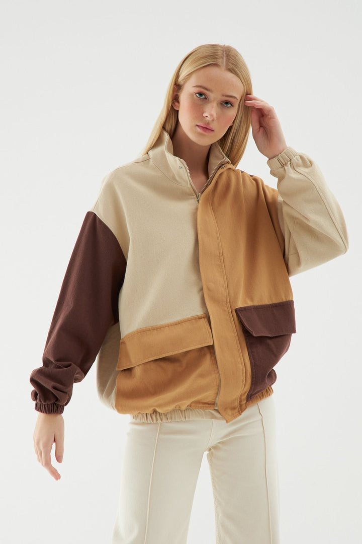 Beli Lastikli Gabardin Ceket Bej