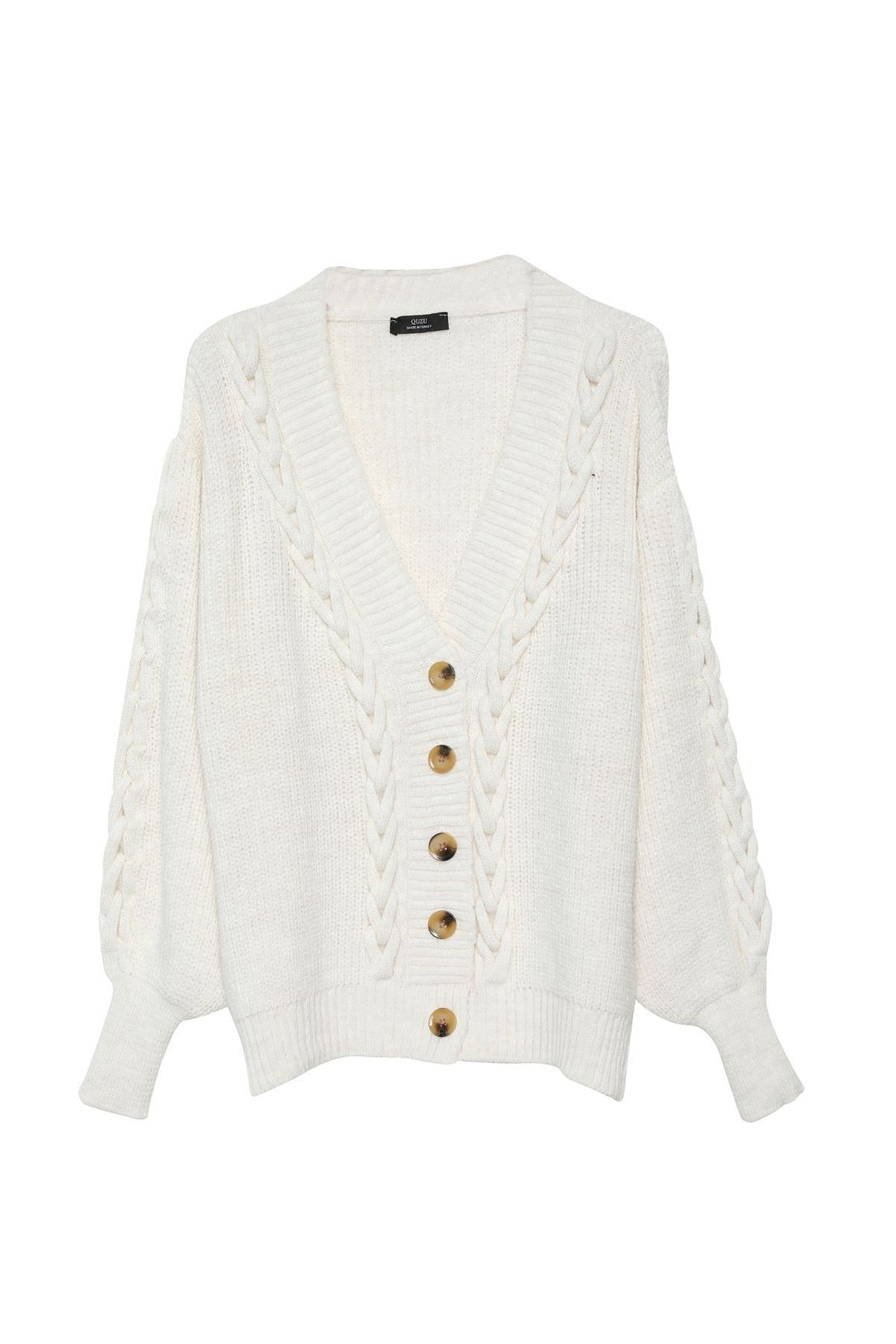 Knit Detailed Cardigan Ecru