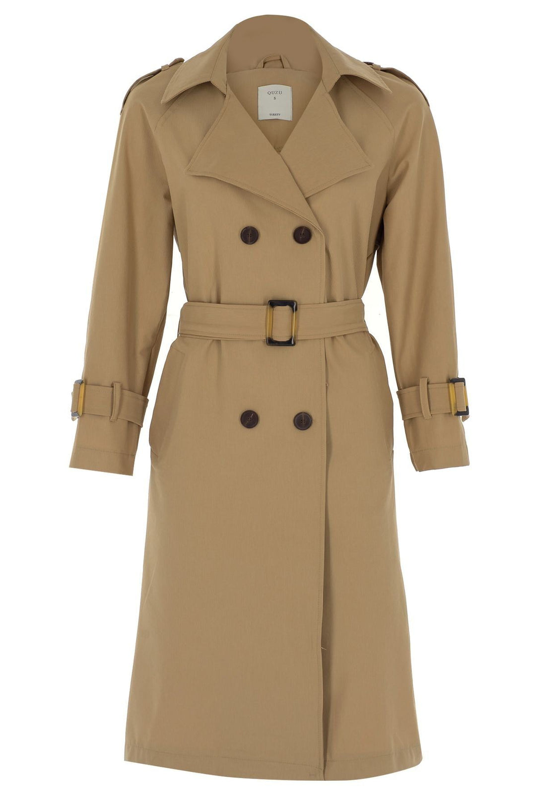 Belt Detailed Trench Coat Camel