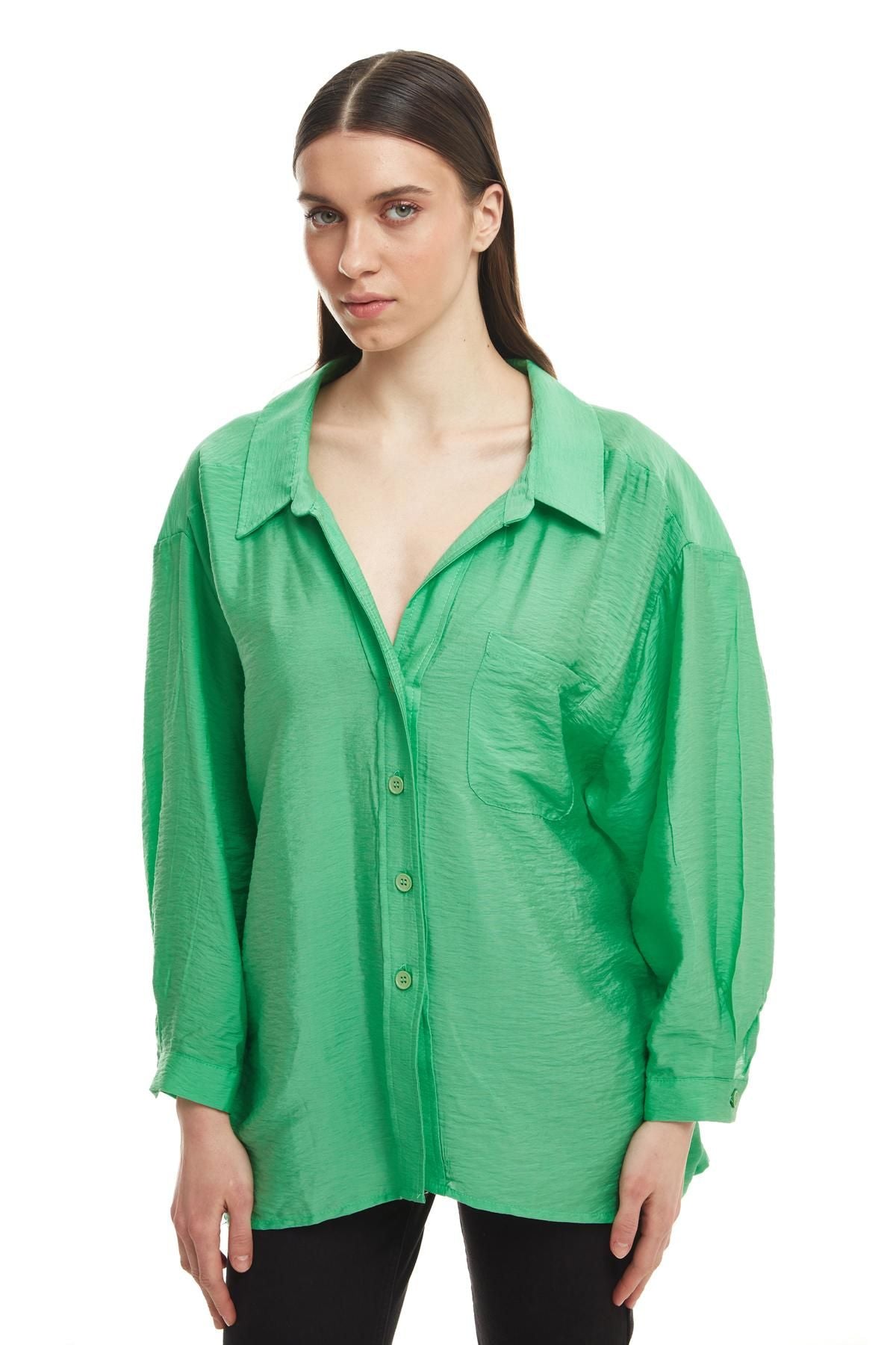 Oversize Buttoned Shirt Apple Mint