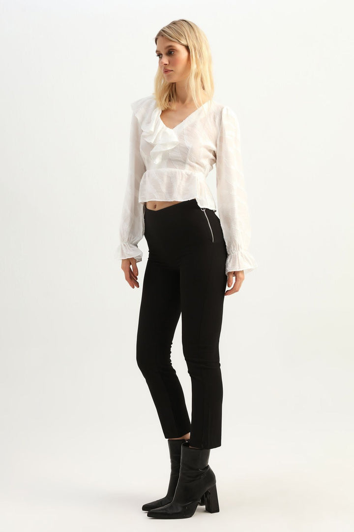 Beli Lastikli Dar Paça Pantolon Siyah