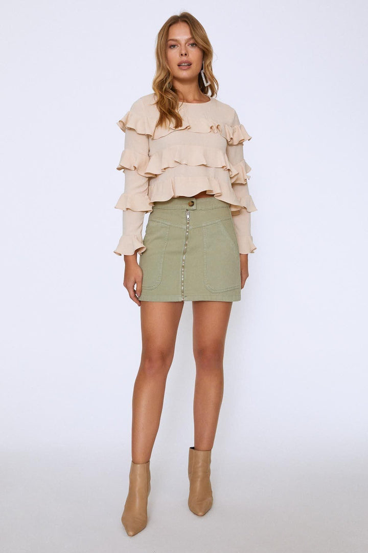Frilly Layered Blouse Stone