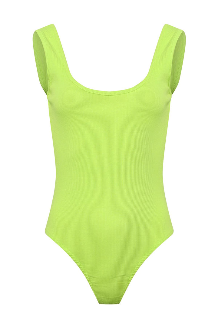 Low Back Strap Bodysuit Green