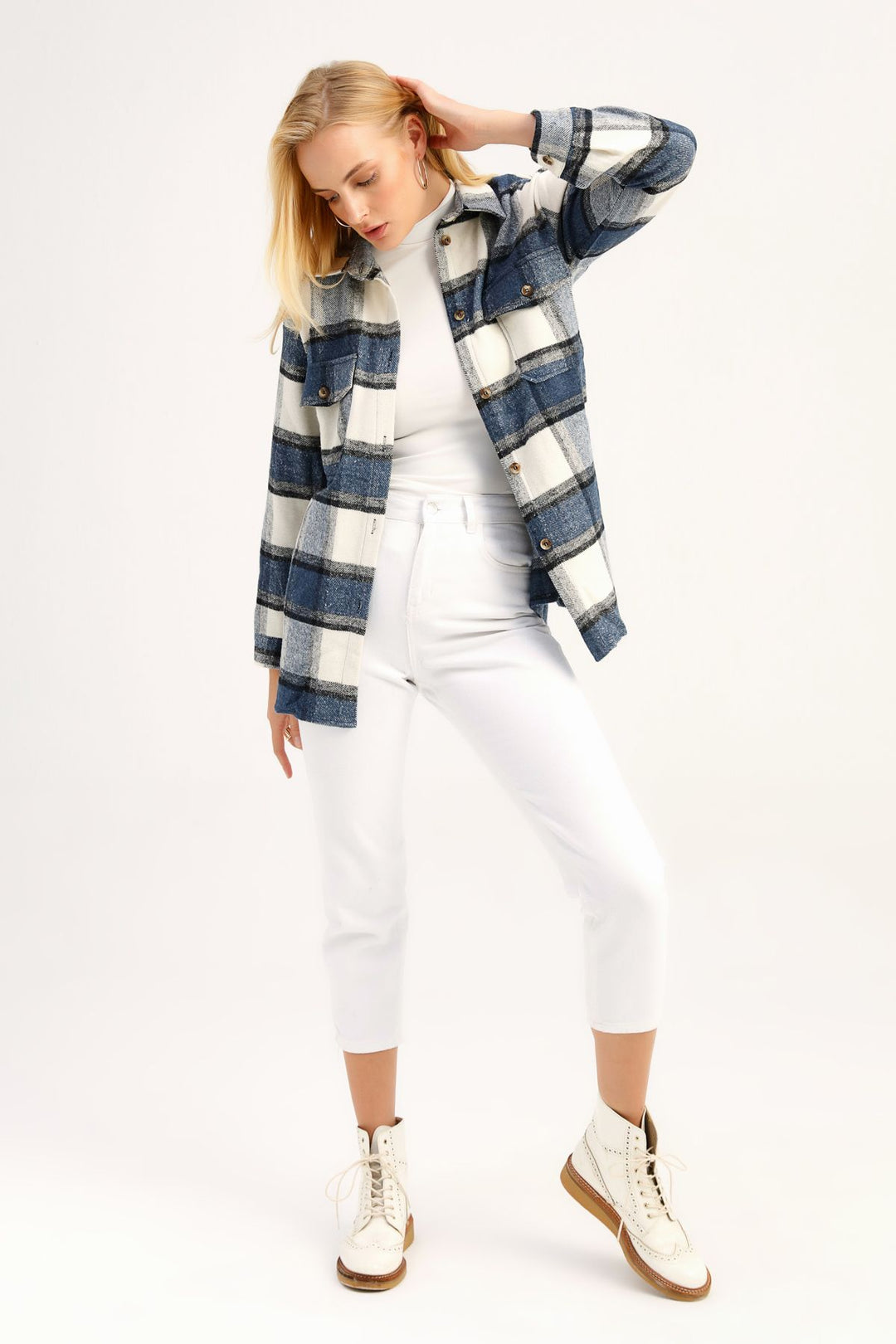 İki Cepli Oduncu Gömlek İndigo