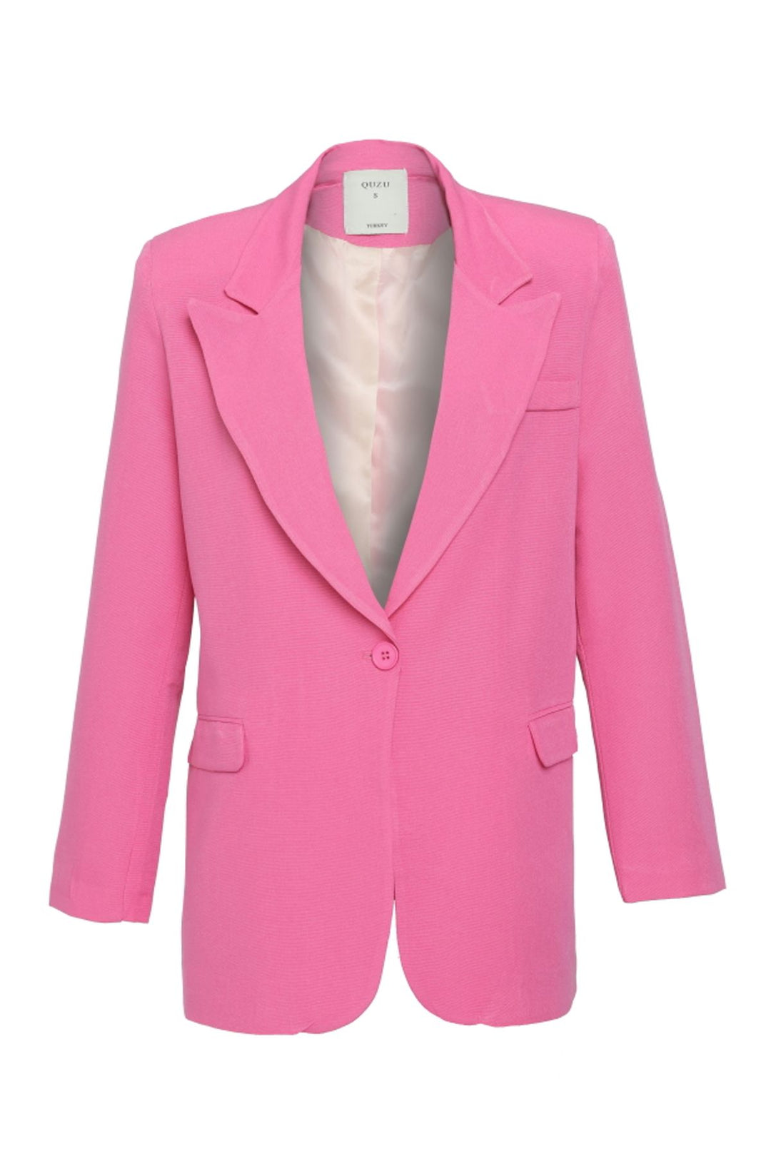 Keten Blazer Ceket Şeker Pembe