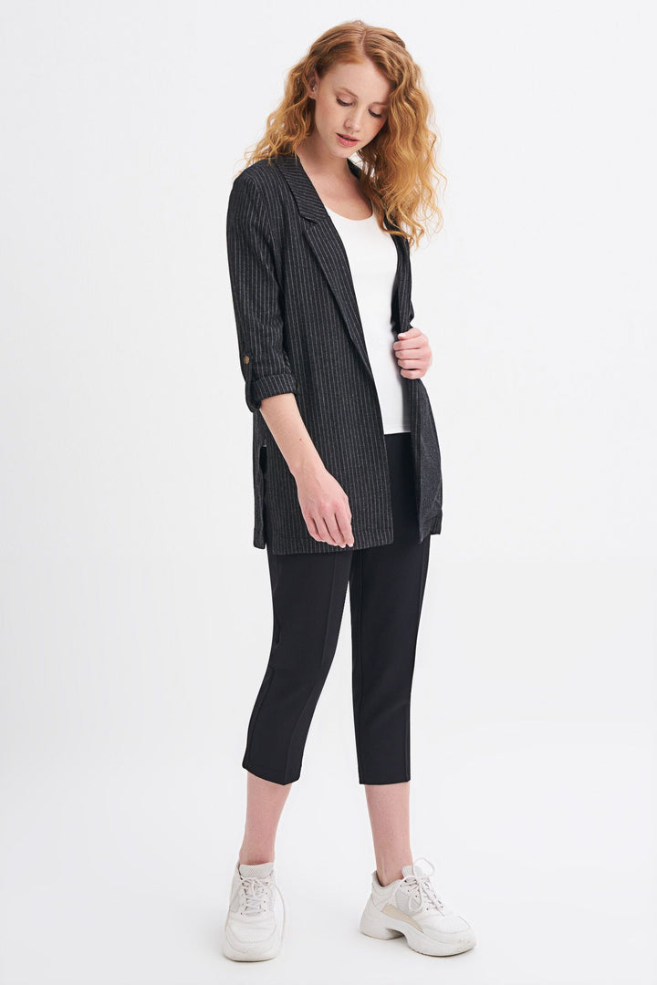 Striped Blazer Jacket Anthracite
