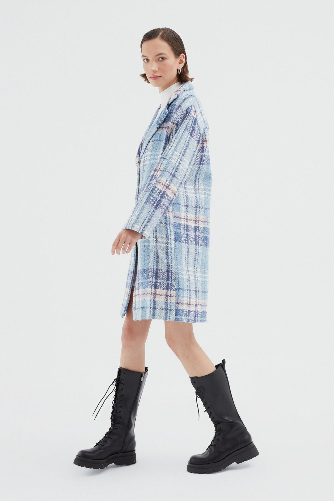 Striped Cachet Coat Blue