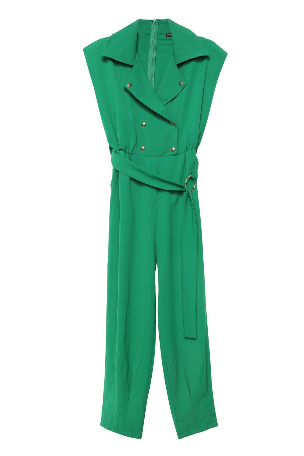 Waist Belted Jumpsuit Green