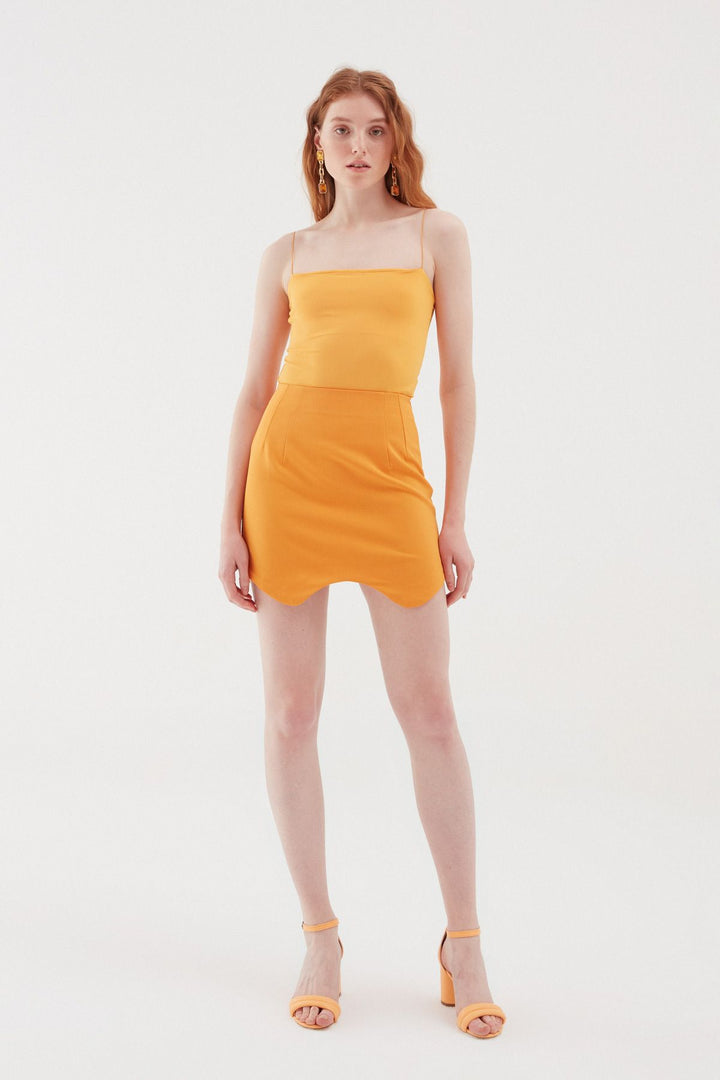 Askılı Bodysuit Açık Oranj