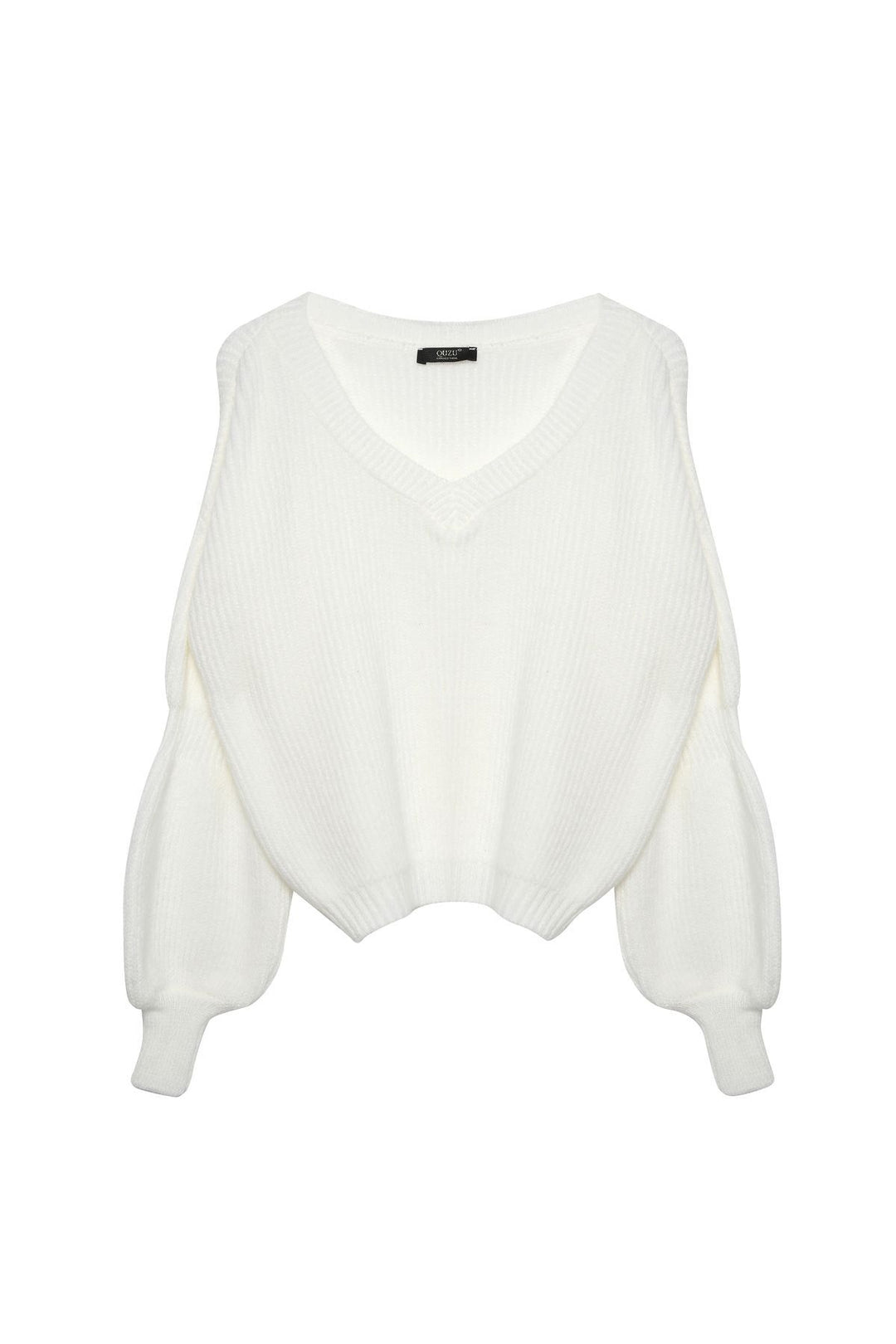 V Neck Sweater Ecru