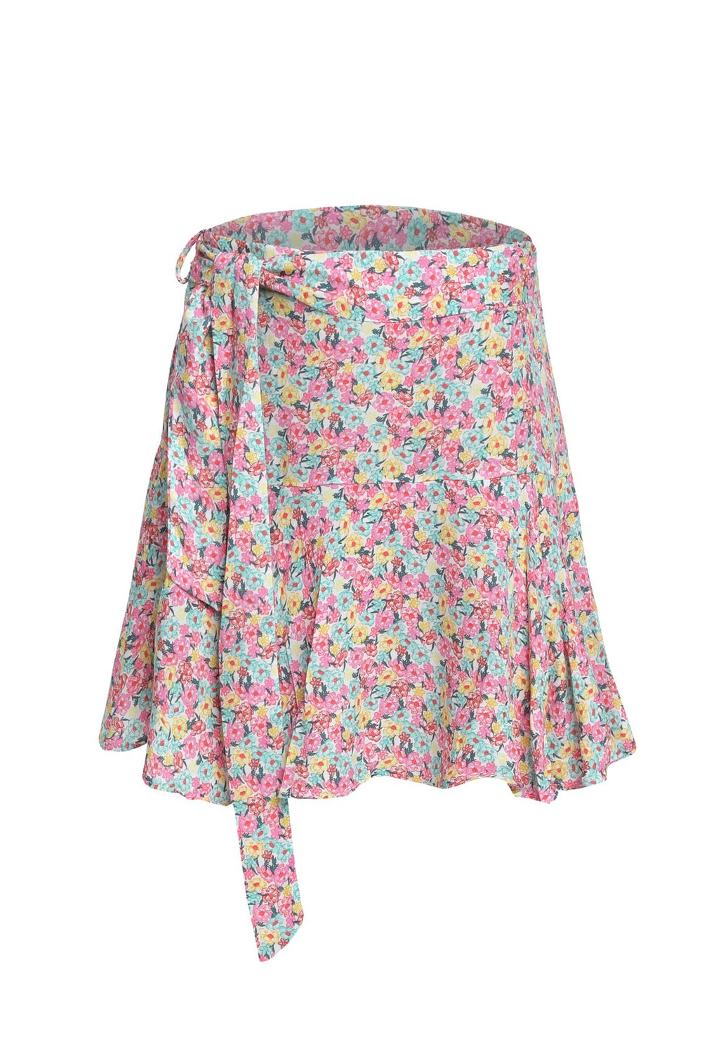 Floral Pattern Short Skirt Pink