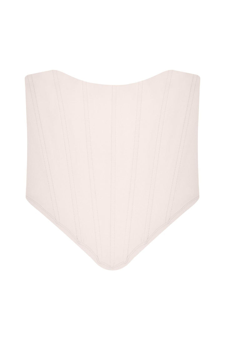 Underwire Strapless Crop Blouse Ecru