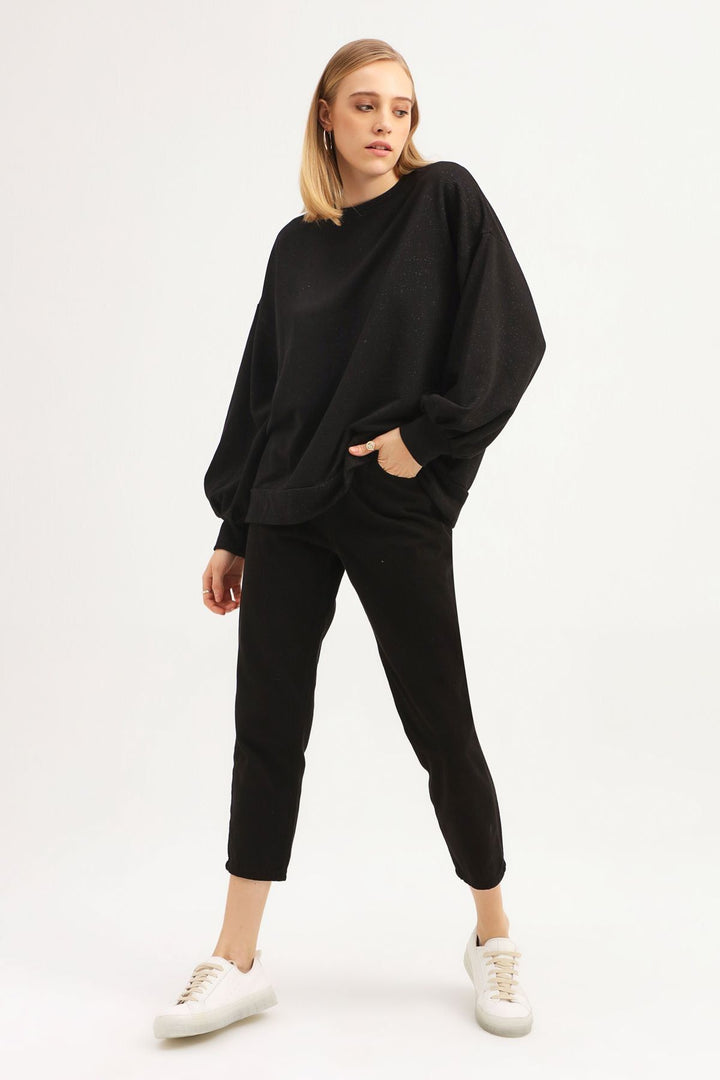 Low Back Oversize Sweatshirt Black