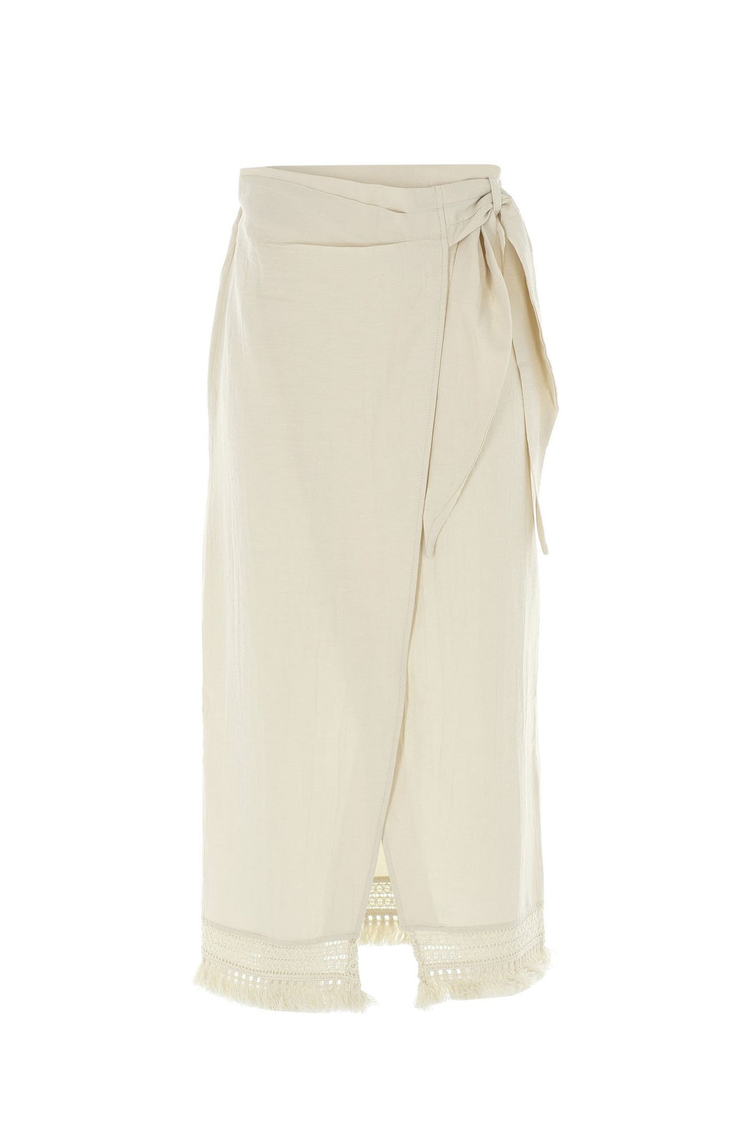 Tassel Detailed Wrapped Skirt Natural