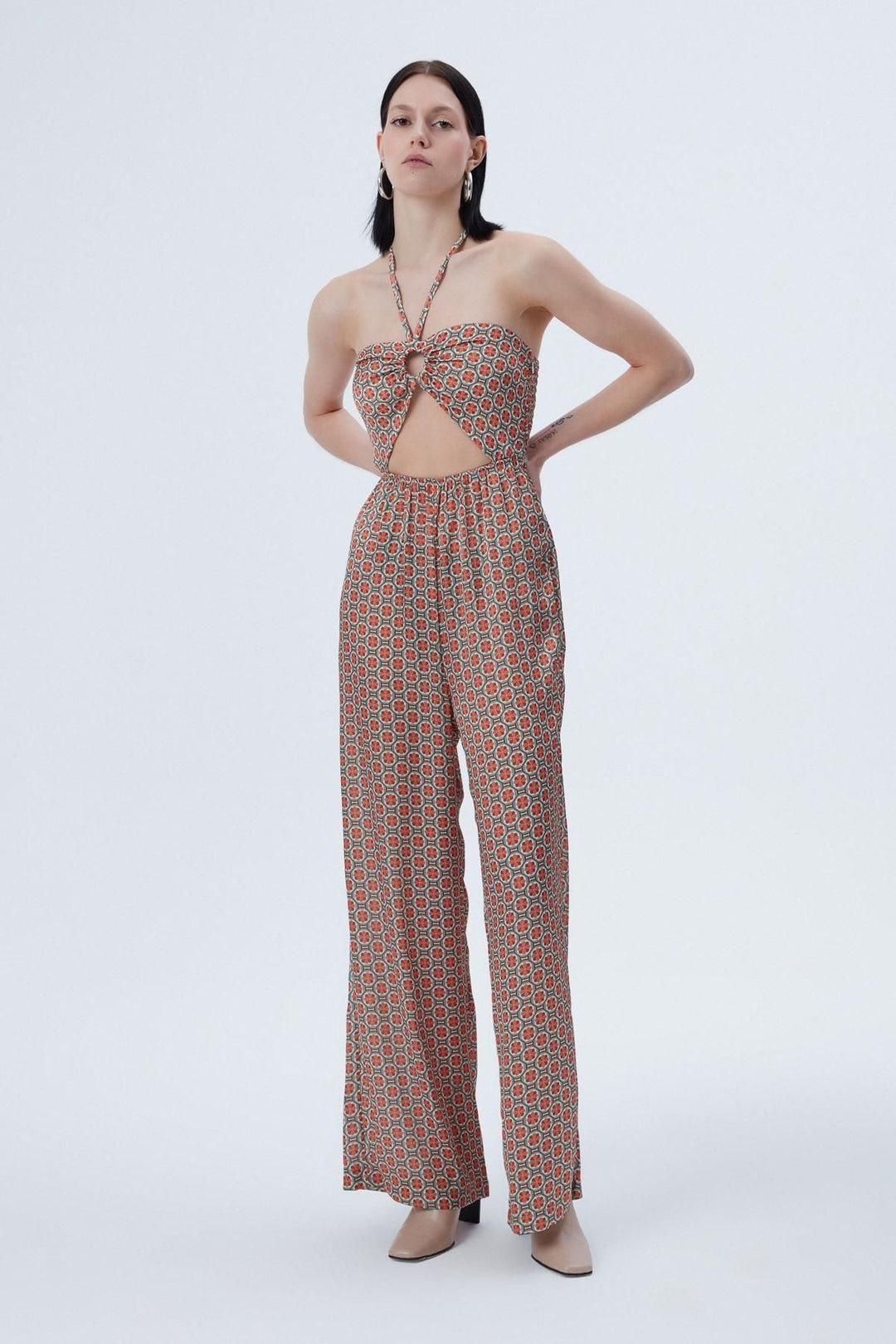 Halterneck Jumpsuit Orange