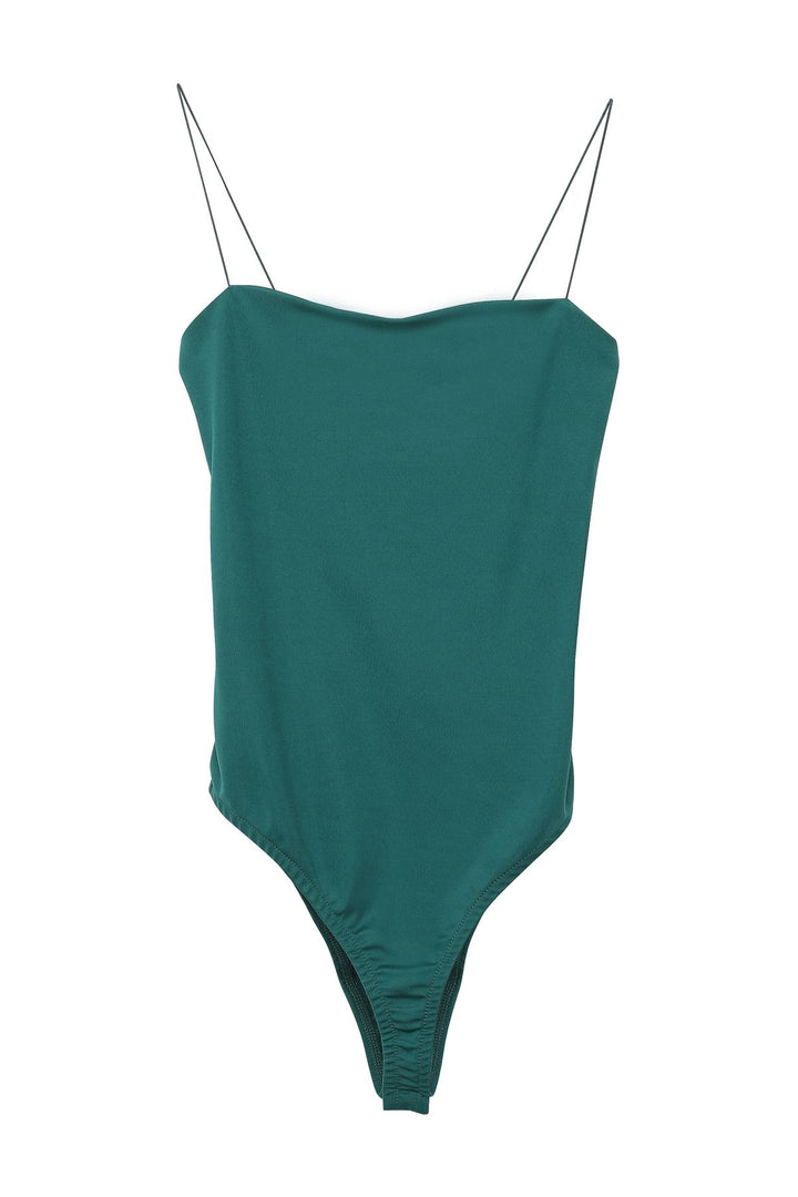Slim Strap Bodysuit Dark Green