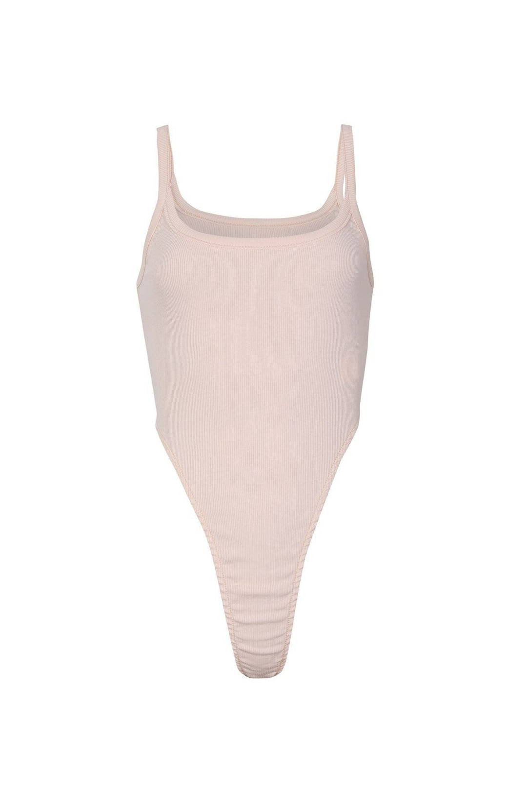 Strap Decollete Bodysuit Beige