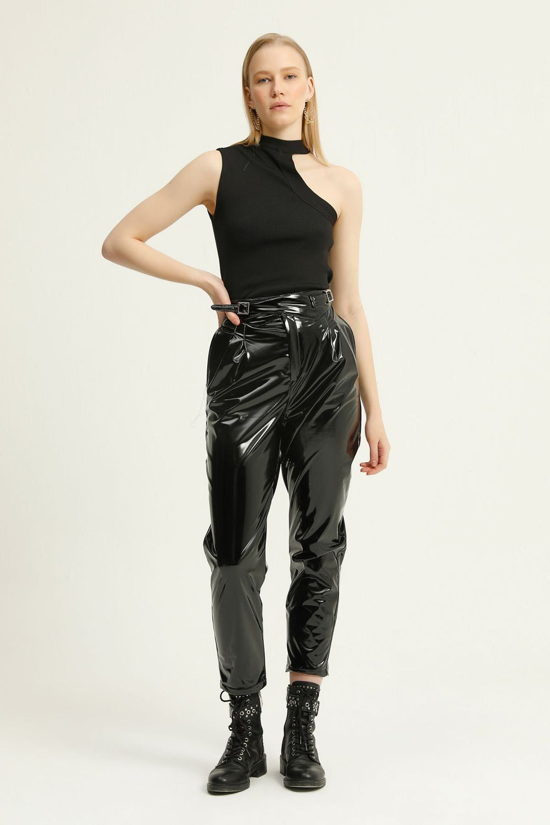 One Shoulder Knitwear Black