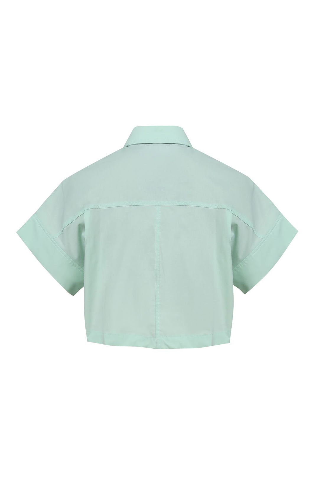 Pocket Detailed Crop Shirt Mint