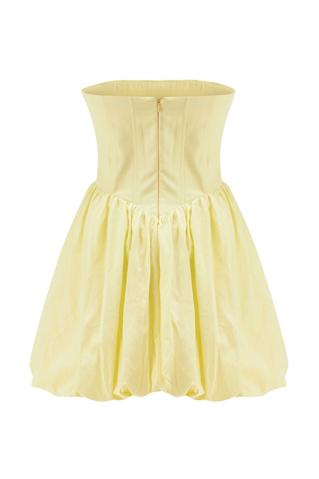 Underwire Strapless Balloon Dress Yellow
