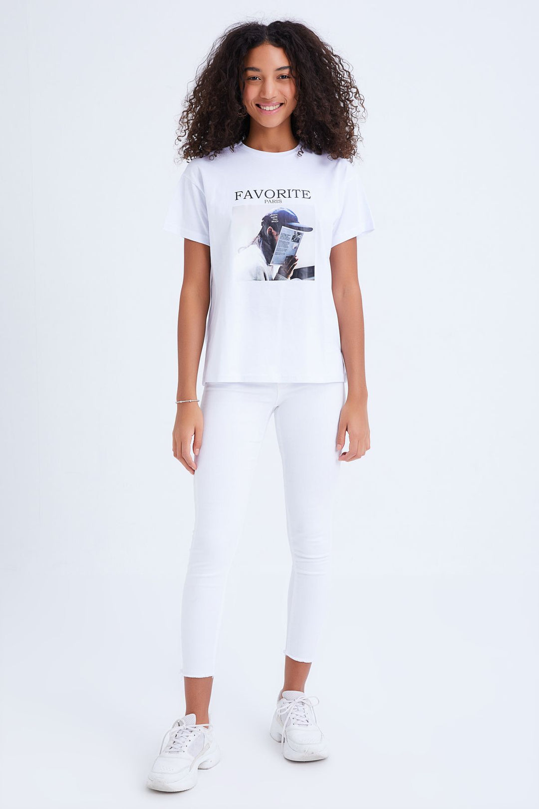 Baskılı Tişört Beyaz