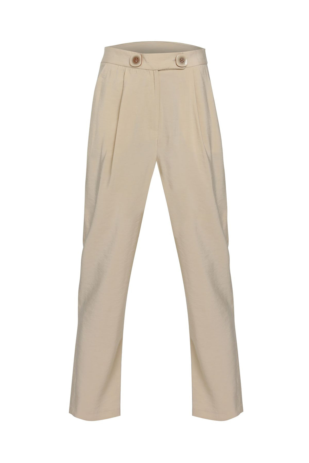 Düğme Detaylı Pantolon Bej
