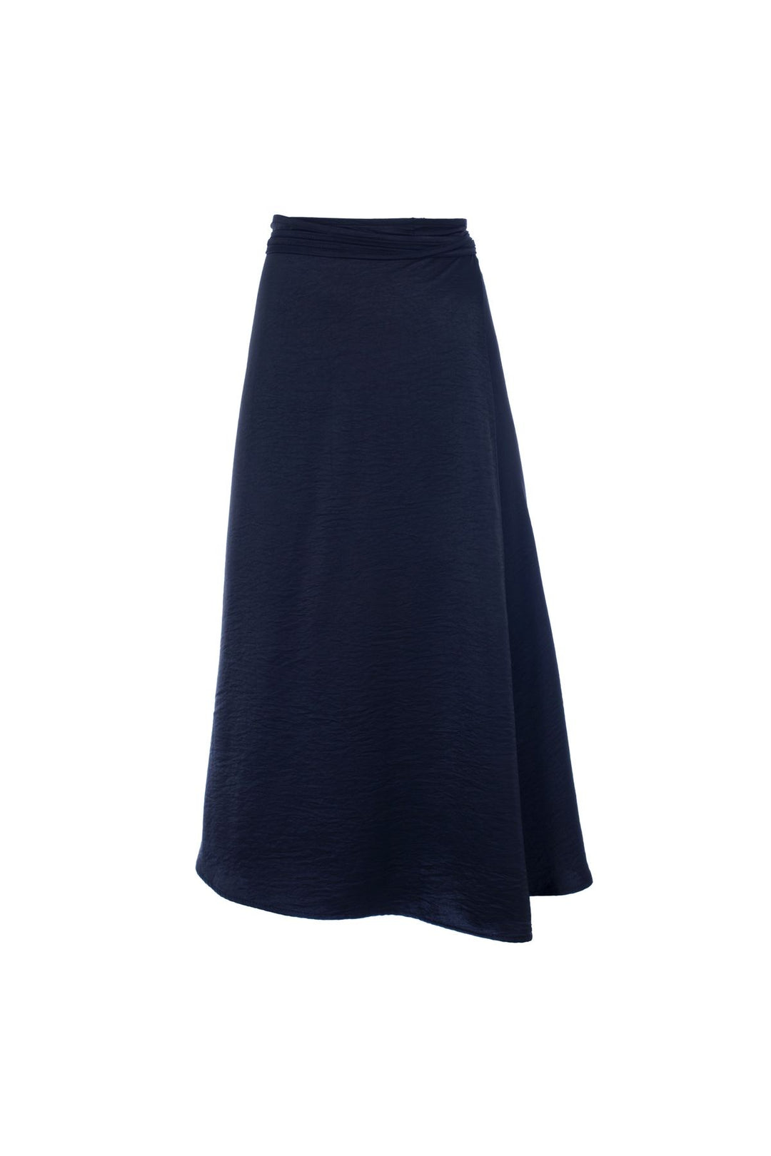 Wrapped Satin Midi Skirt Black