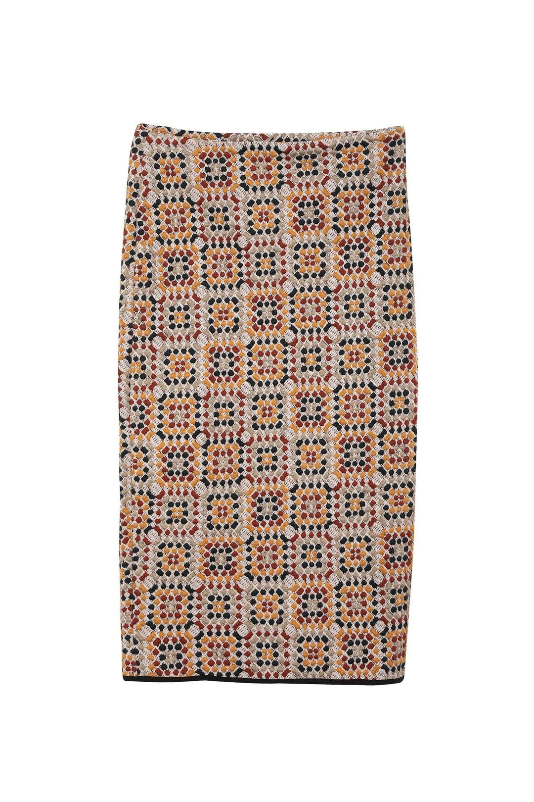 Textured Midi Length Skirt Beige