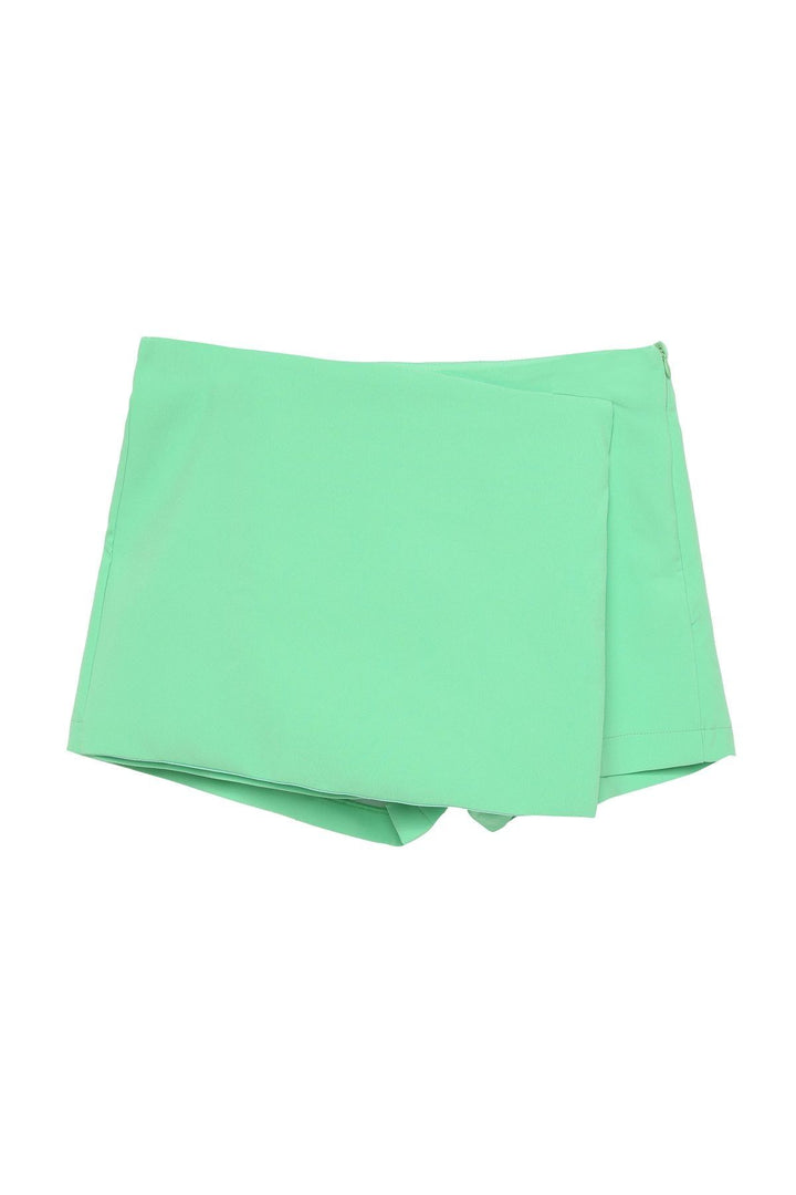 Asimetrik Şort Etek Apple Mint