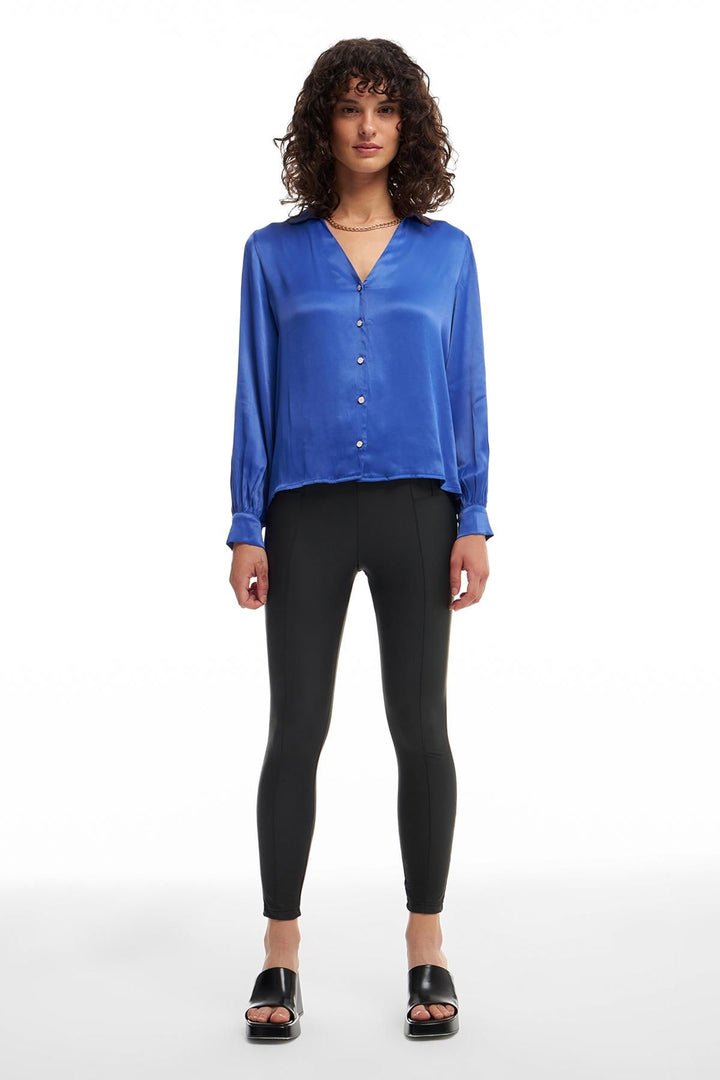 Saten Gömlek Koyu Mavi