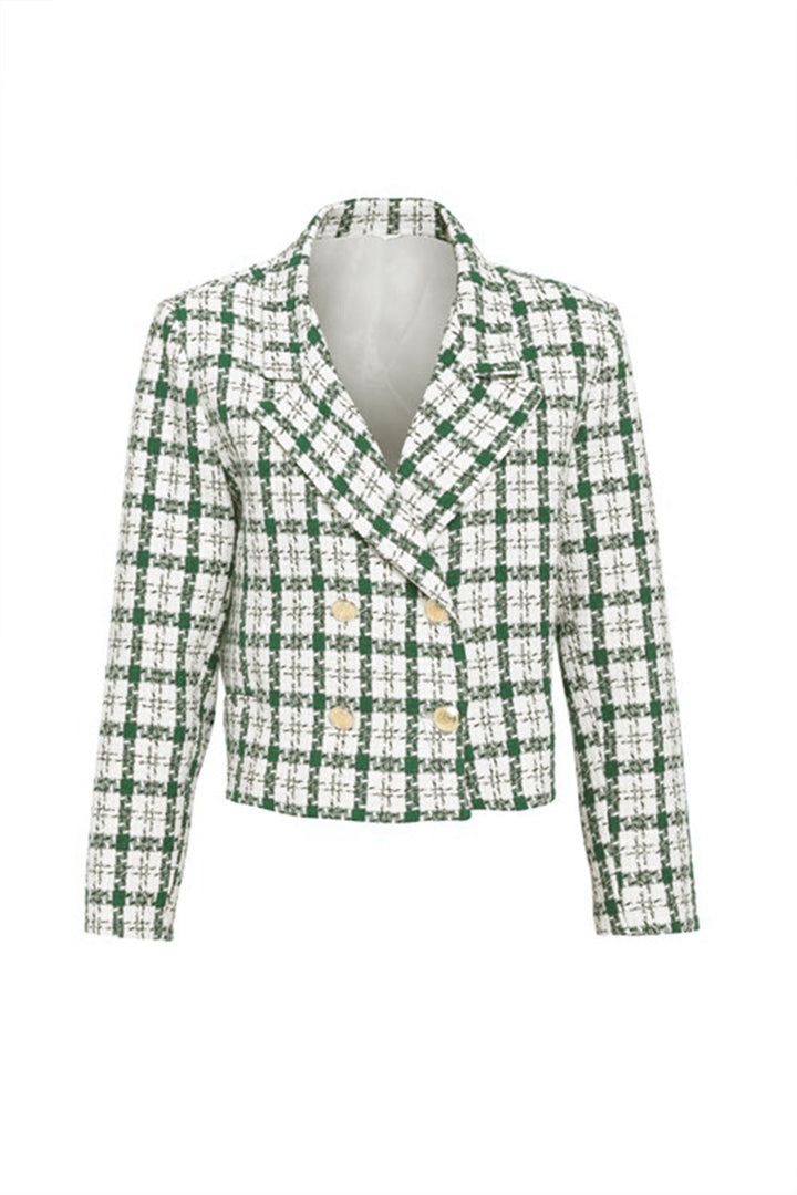 Striped Tweed Blazer Jacket Mint