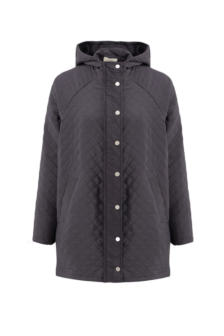 Oversize Kapitone Mont Siyah