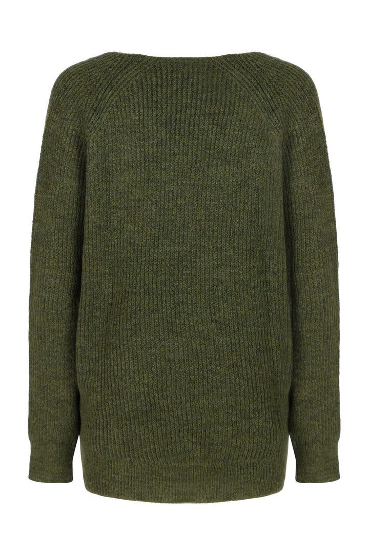 V Neck Long Sweater Khaki