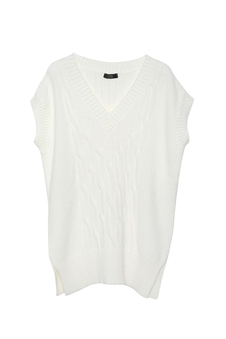 V Neck Oversize Sweater Ecru