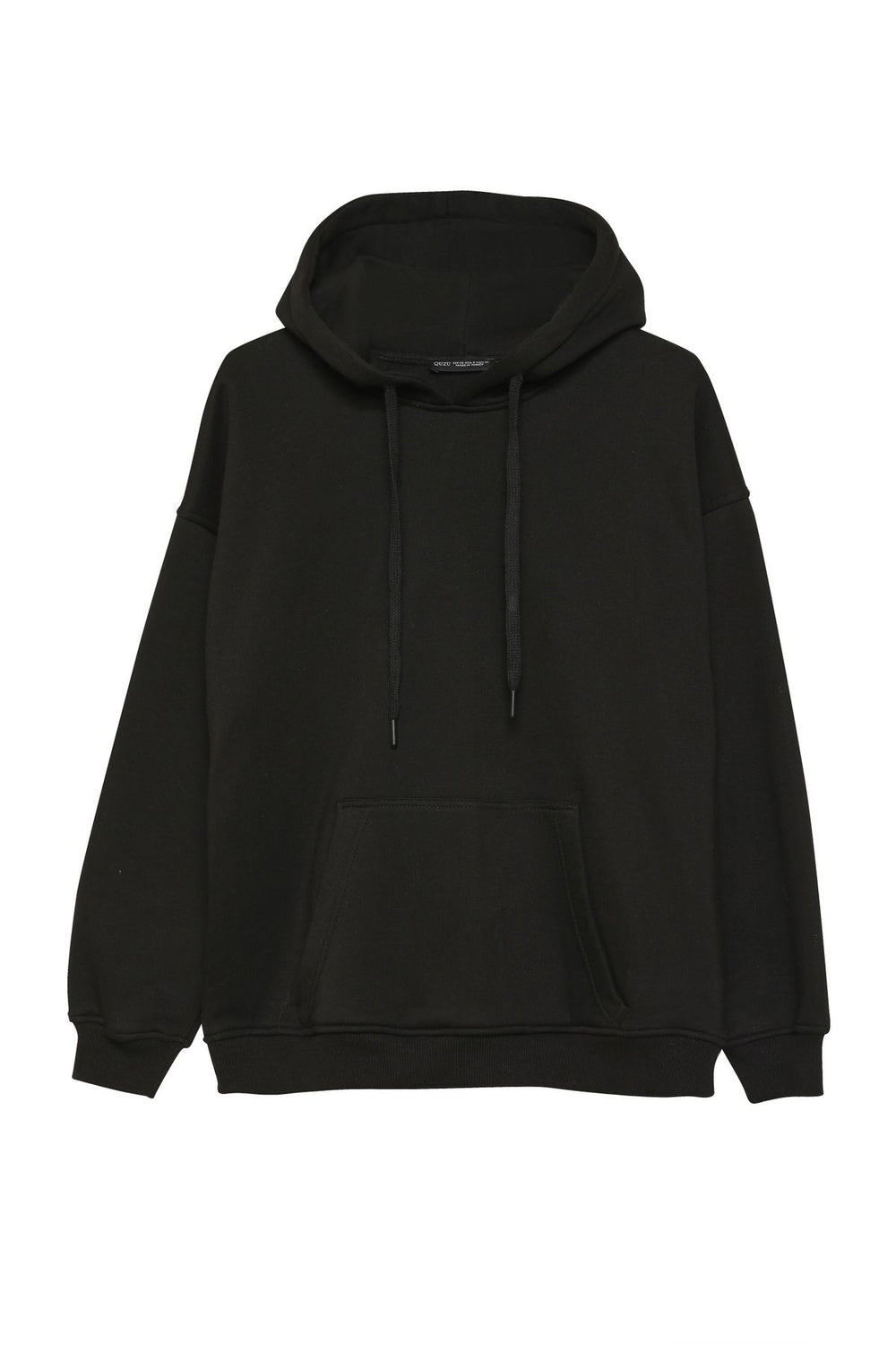 Hooded Kangaroo Pocket Sweatshirt Black
