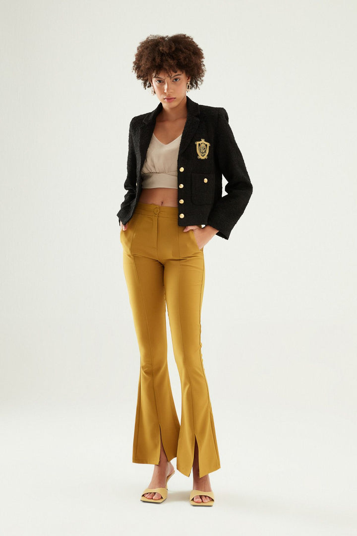 Coat of Arms Tweed Blazer Black