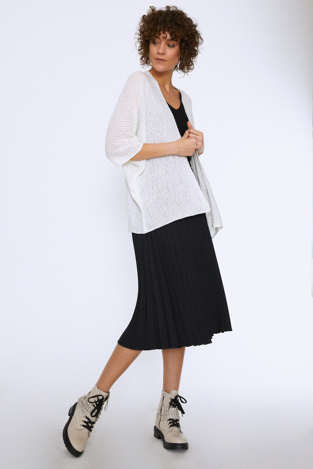 Loose Knitwear Cardigan Ecru