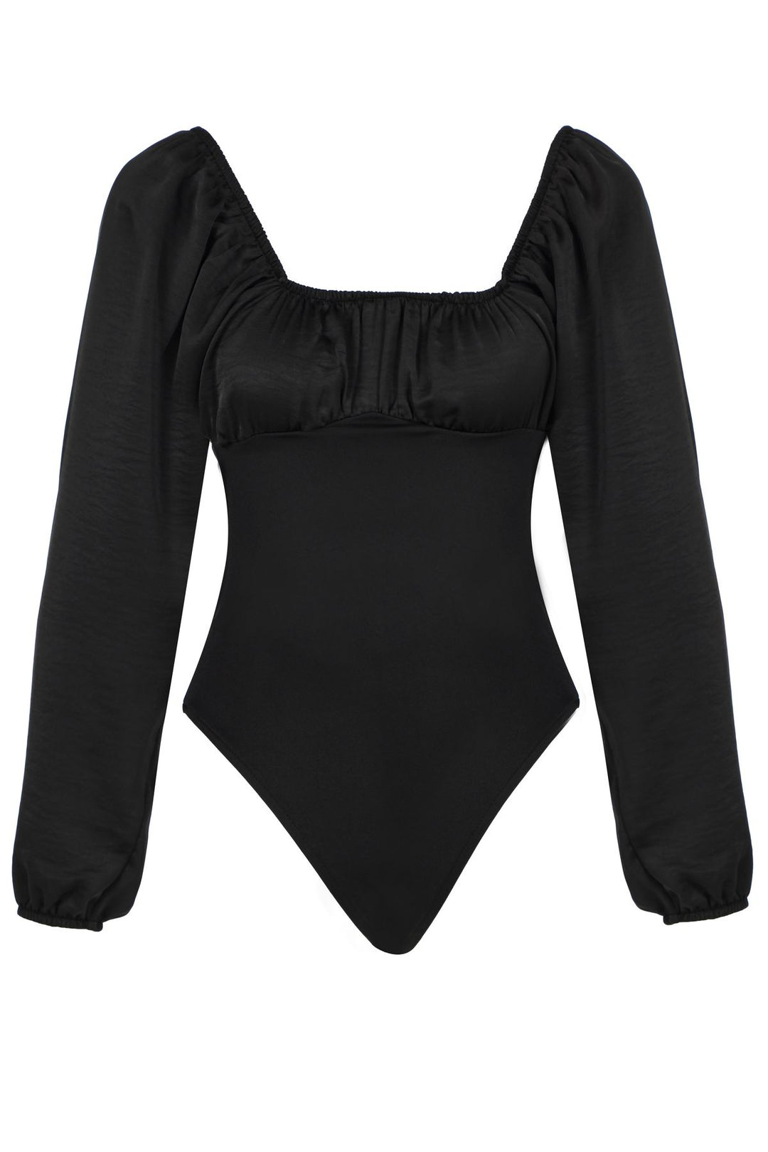 Square Neck Bodysuit Black