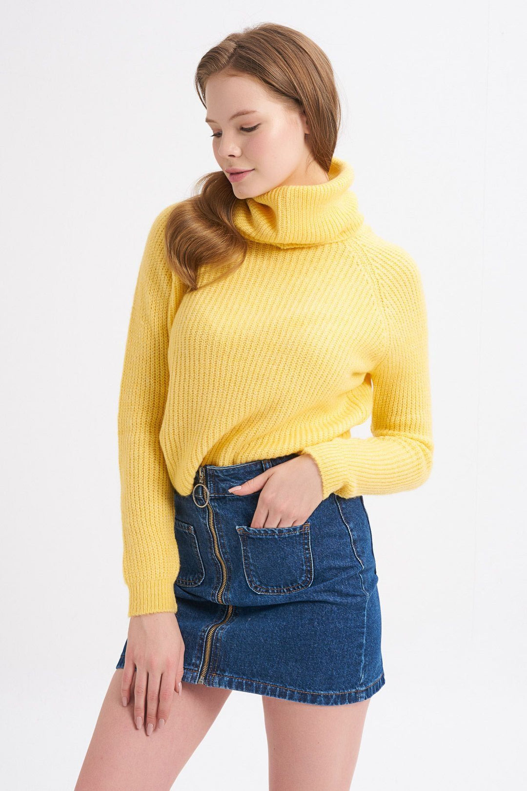 Turtleneck Thessaloniki Knitted Sweater Yellow