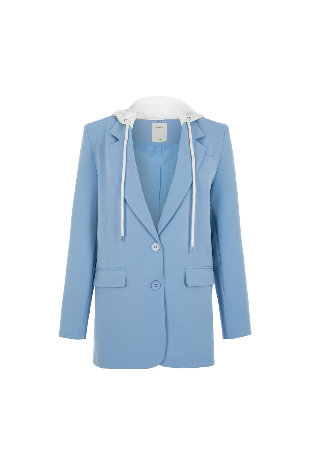Hooded Blazer Jacket Blue