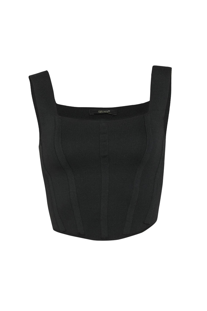 Strap Crop Knitwear Black